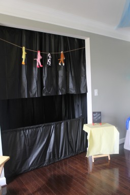 We had a great puppet show. My husband and I built the stand from pvc pipe.